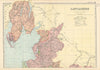 LANCASHIRE (North sheet) antique county map by GW BACON 1895 old