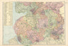 LANCASHIRE (South sheet) antique county map by GW BACON 1895 old