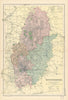 NOTTINGHAMSHIRE antique county map by GW BACON 1895 old plan chart