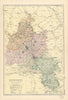 OXFORDSHIRE antique county map by GW BACON 1895 old plan chart