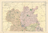 SHROPSHIRE (North) antique county map by GW BACON 1895 old chart