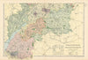 WORCESTERSHIRE & GLOUCESTERSHIRE (South) antique county map by GW BACON 1895