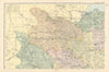 YORKSHIRE (North West) Middlesborough Northallerton County map GW BACON 1895