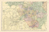 YORKSHIRE (South West) Sheffield Leeds Bradford County map GW BACON 1895
