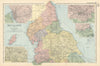 NORTHERN ENGLAND Liverpool Leeds Manchester Newcastle environs. BACON 1895 map