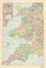ENGLAND SOUTH WEST/WALES. Bristol Swansea Cardiff. Railways. BACON 1895 map
