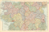 IRELAND CENTRAL. Parliamentary divisions. Railways. BACON 1895 old antique map