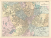 BRADFORD Manningham Horton Bowling antique town city plan GW BACON 1895 map