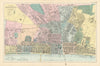 BRIGHTON & HOVE antique town city plan by GW BACON Sussex 1895 old map