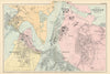 CHATHAM Rochester Strood Frinsbury Brompton town city plan GW BACON 1895 map