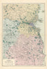 DUBLIN & ENVIRONS Meath Kildare Wicklow IRELAND antique map by GW BACON 1895