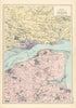 DUNDEE & ENVIRONS St Andrews Cupar Firth of Tay antique map by GW BACON 1895