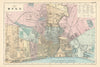 HULL Kingston Upon Hull antique town city plan by GW BACON Yorkshire 1895 map