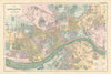 NEWCASTLE-UPON-TYNE & Gateshead town city plan GW BACON 1895 old antique map