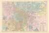 SHEFFIELD town city plan Attercliffe Ecclesall Brightside Hallam. BACON 1895 map