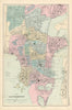 SOUTHAMPTON Bargate Bevois Portswood antique town city plan by GW BACON 1895 map