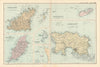 CHANNEL ISLANDS & ISLE OF MAN Alderney Guernsey Jersey Sark by GW BACON 1895 map