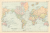 WORLD ON MERCATOR'S PROJECTION showing the BRITISH EMPIRE by GW BACON 1895 map