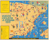 Vuelta Ciclista a España Mapa Oficial. Pictorial cycling road race map 1975