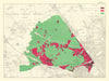 Map of the Willesden Urban District 1895. Kensal Kilburn Neasden 1950 old