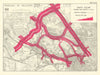 Willesden Borough. Traffic volume. Kensal Kilburn Neasden 1950 old vintage map