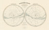 Planisphère céleste by Migeon. Astronomical twin hemisphere star charts 1861 map