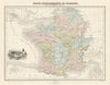 Gaule Indépendante et Romaine by Migeon. Roman Gaul / France 1861 old map