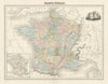 France Féodale by Migeon. Feudal / Medieval France 1861 old antique map chart