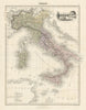 Italie by Migeon. Italy 1861 old antique vintage map plan chart