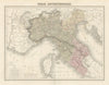 Italie Septentrionale by Migeon. Northern Italy 1861 old antique map chart