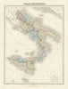 Italie Méridionale by Migeon. Southern Italy. Kingdom of Naples. Sicily 1861 map