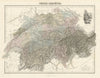 Suisse ou Helvétie by Migeon. Switzerland 1861 old antique map plan chart