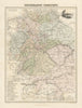 Confédération Germanique by Migeon. German Confederation 1861 old antique map