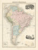 Amérique Méridionale by Migeon. South America 1861 old antique map plan chart