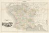 Chemins de Fer et Lignes Télégraphiques de la France by Migeon 1861 old map