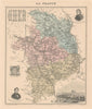 Cher département. Bourges vignette. Vuillemin 1890 old antique map plan chart