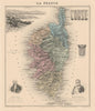 Corse / Corsica. Ajaccio vignette. Vuillemin 1890 old antique map plan chart