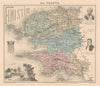 Finistère département. Quimper vignette. Vuillemin 1890 old antique map chart