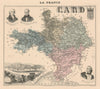 Gard département. Alais vignette. Vuillemin 1890 old antique map plan chart