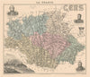 Gers département. Auch vignette. Vuillemin 1890 old antique map plan chart