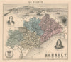 Hérault département. Cette vignette. Vuillemin 1890 old antique map plan chart