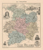 Ille-et-Vilaine département. Rennes vignette. Vuillemin 1890 old antique map