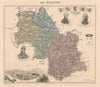 Isère département. Grenoble vignette. Vuillemin 1890 old antique map chart