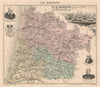 Landes département. Mont-de-Marsan vignette. Vuillemin 1890 old antique map