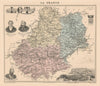 Lot département. Cahors vignette. Vuillemin 1890 old antique map plan chart