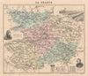 Maine-et-Loire département. Angers vignette. Vuillemin 1890 old antique map