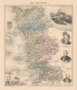 Manche département. Saint-Lô vignette. Vuillemin 1890 old antique map chart