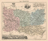 Oise département. Beauvais vignette. Vuillemin 1890 old antique map plan chart