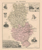 Rhône département. Lyon vignette. Vuillemin 1890 old antique map plan chart