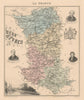 Deux-Sèvres département. Niort vignette. Vuillemin 1890 old antique map chart